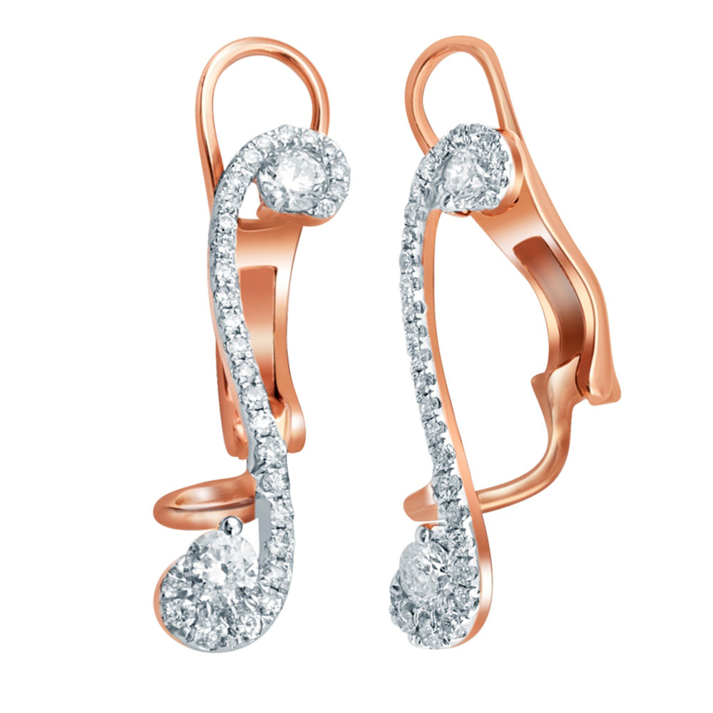 Women&#39;s Day Diamond Pave 18K Rose Gold Fine Ear Cuff Earrings Jewelry For Women | eBay