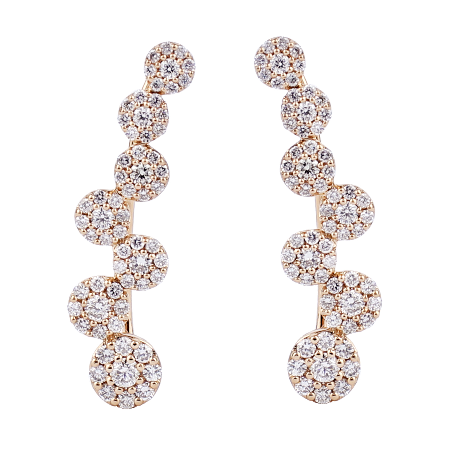 1.2ct Natural Diamond Ear climber Earrings 18k Rose Gold Jewelry | eBay