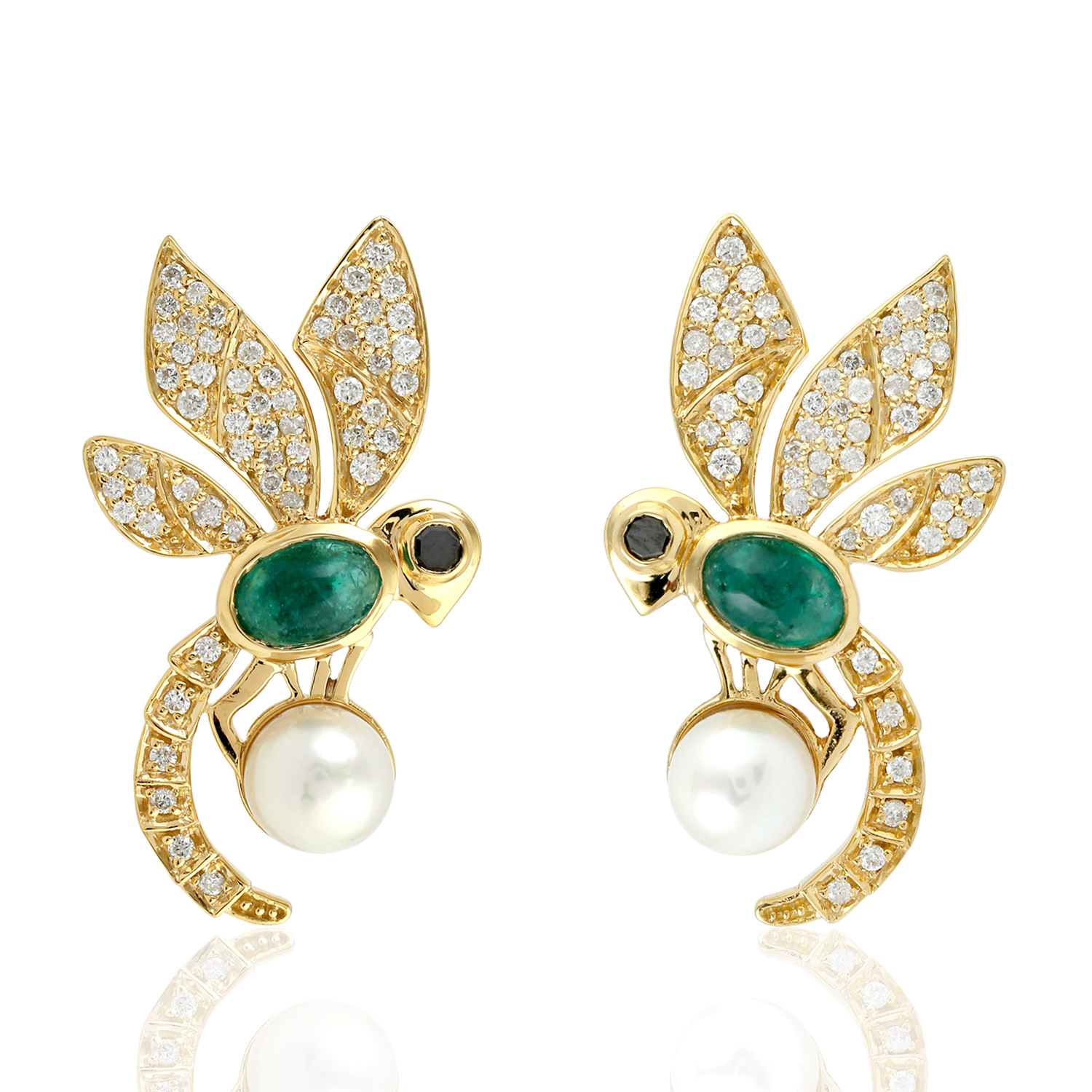 Easter Sale 4.61 Natural Emerald Stud Earrings 18k Yellow Gold Diamond Jewelry | eBay