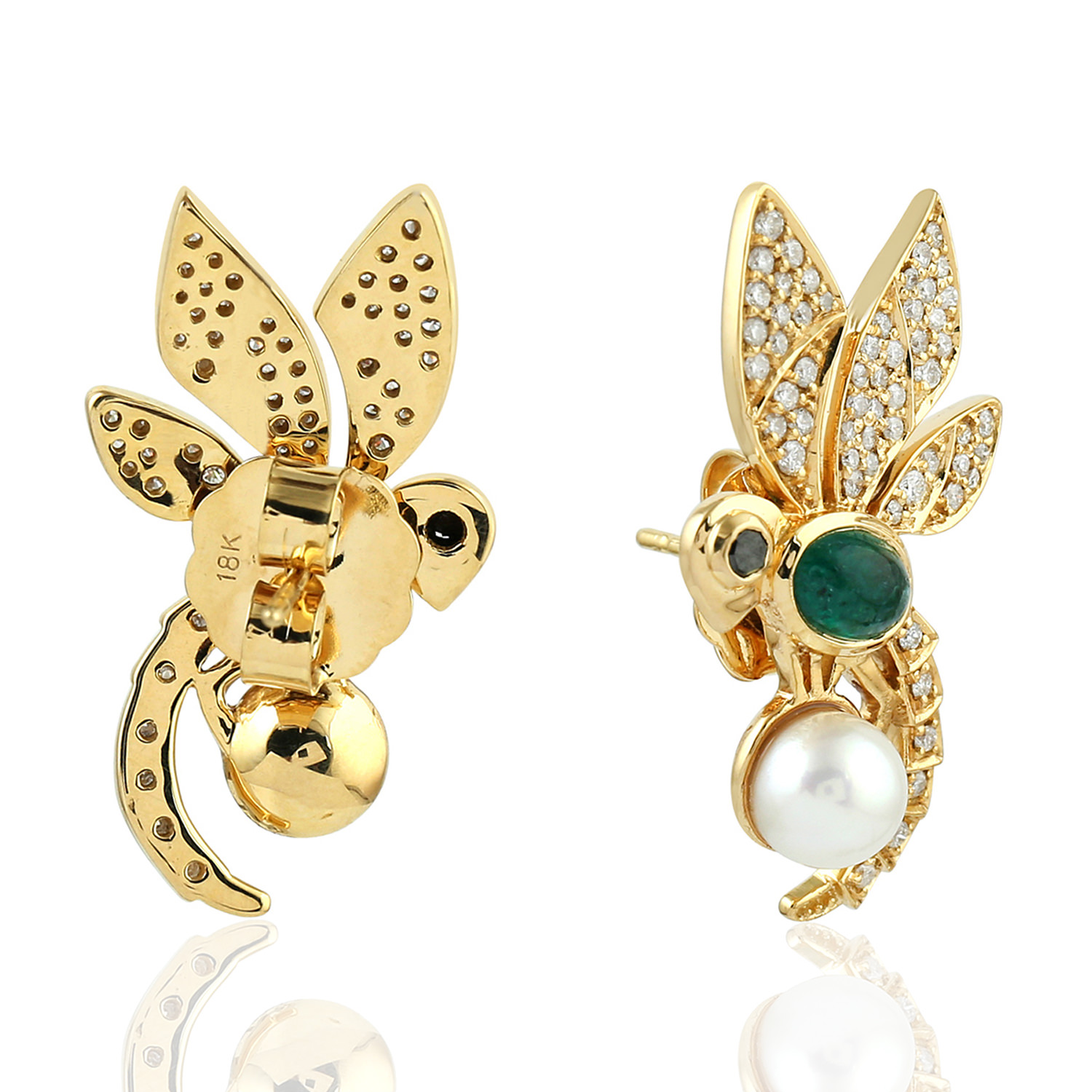 Easter Sale 4.61 Natural Emerald Stud Earrings 18k Yellow Gold Diamond Jewelry | eBay