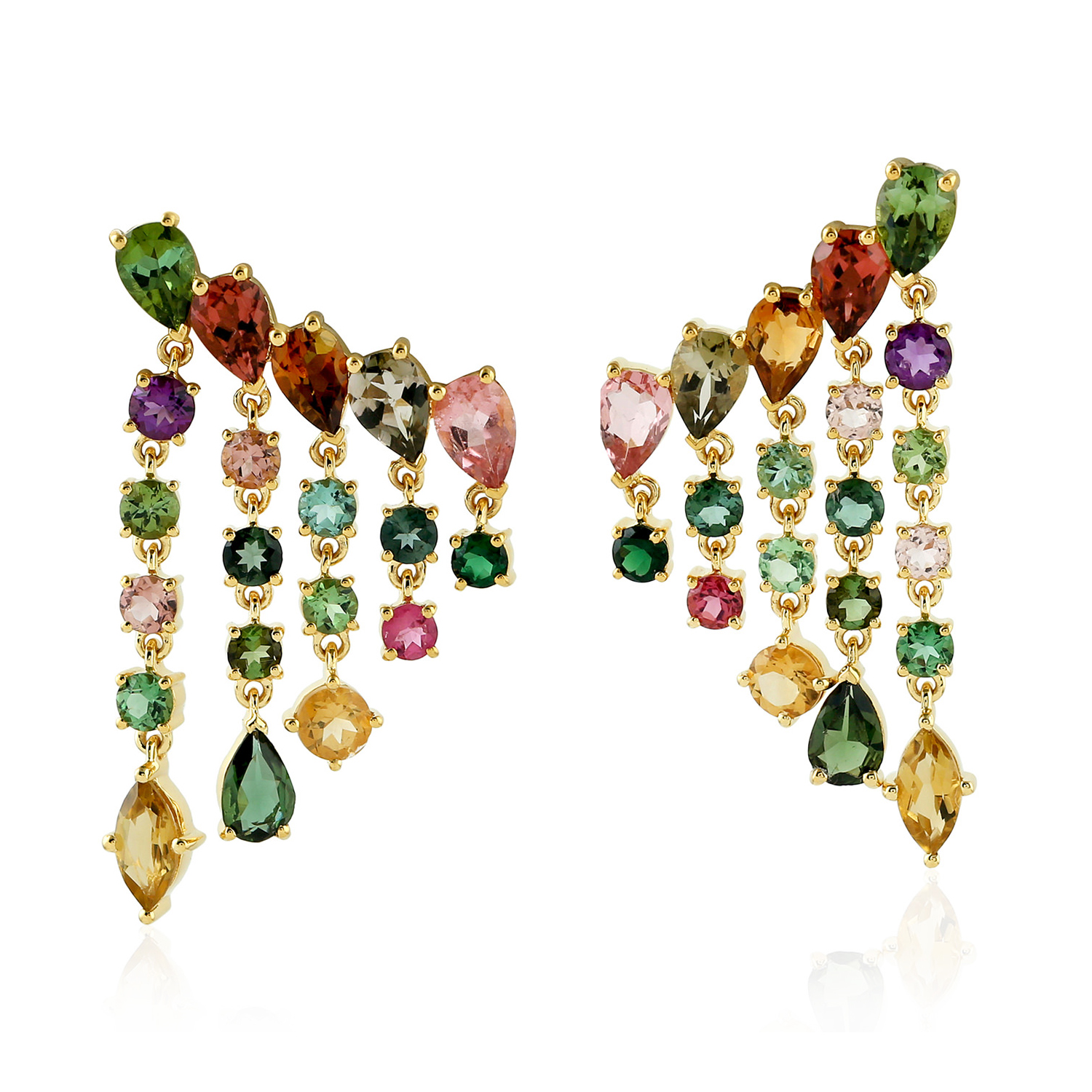 Easter Sale 8.22 Natural Amethyst Stud Earrings 18k Yellow Gold Citrine Jewelry | eBay