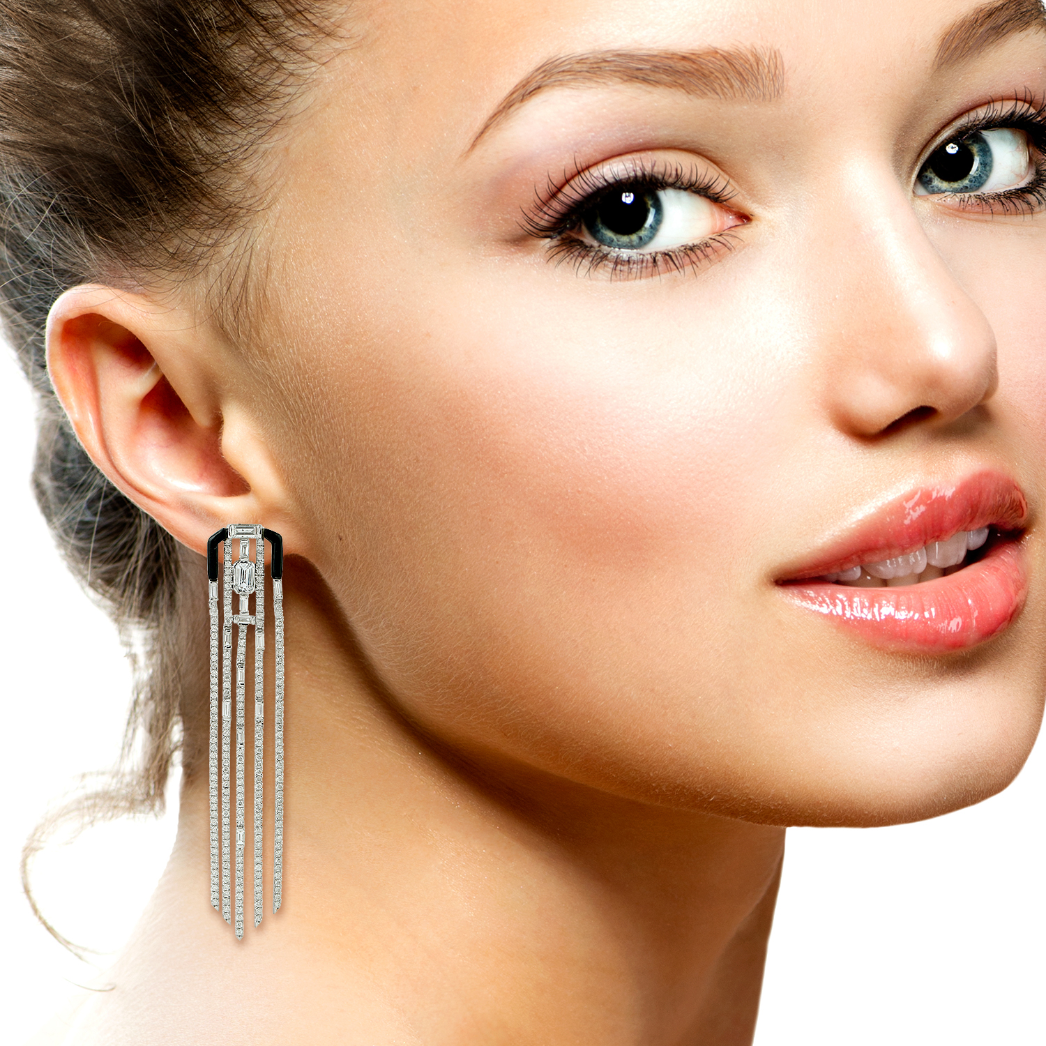Women Day Sale 6.88ct Natural Diamond Chandelier Earrings 18k White Gold Jewelry | eBay