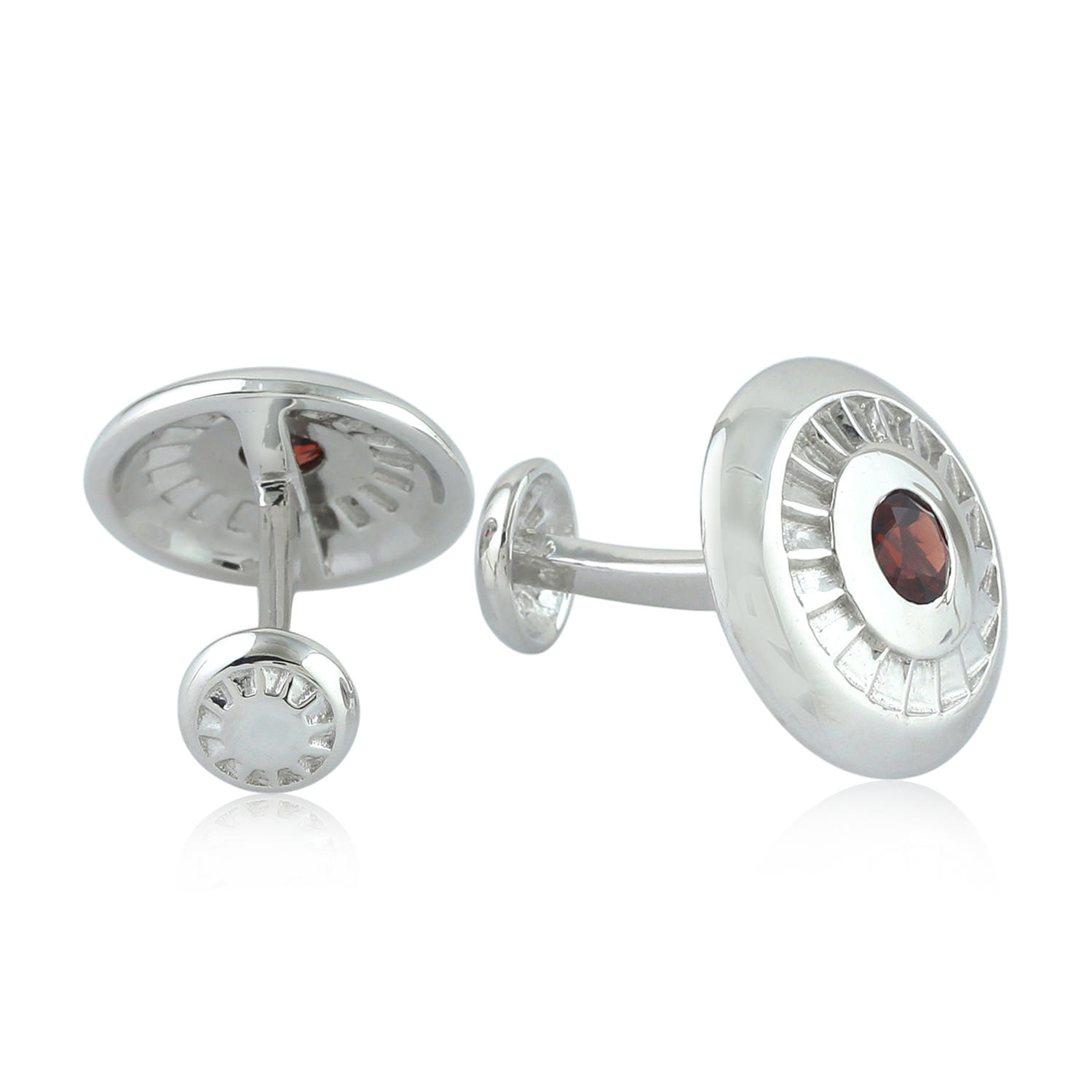 925 Sterling Silver Feature Hallmark Round Cufflinks Popular Hallmarks ...