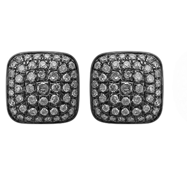 18k Gold 925 Sterling Silver Pave Diamond Stud Earrings Jewelry For ...