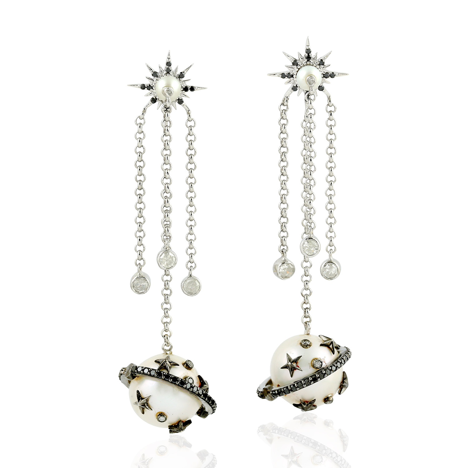 25.86ct Natural Pearl Chandelier Earrings 925 Sterling Silver Jewelry ...