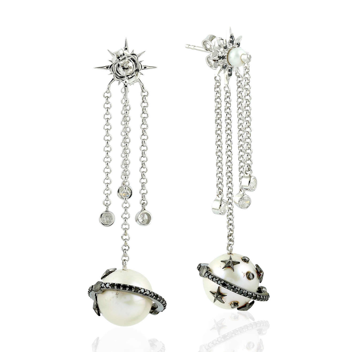 25.86ct Natural Pearl Chandelier Earrings 925 Sterling Silver Jewelry ...