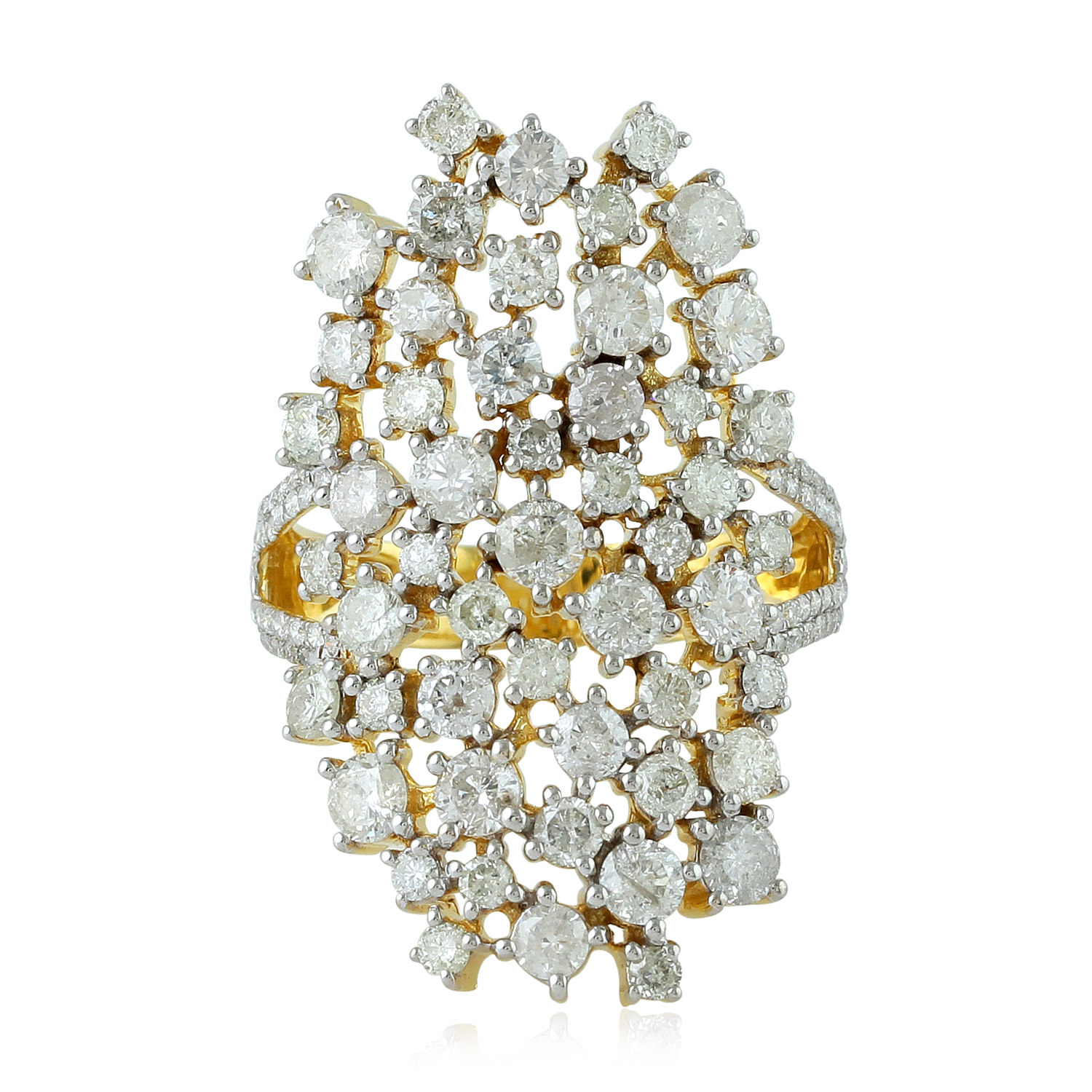 Beautiful Victorian 18k Gold /& Silver Rosecut Diamond and Diamond Polki Gemstone New Attractive Ring